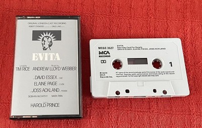 TIM RICE, ANDREW LLOYD WEBBER CASSETTE TAPE - EVITA (ORIGINAL LONDON CAST)