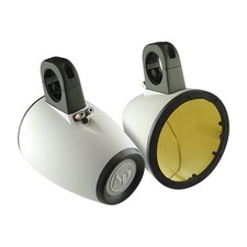 Pair of 6" White Marine Tower Enclosures for Speakers, LEDs  Tweeters Audiopipe