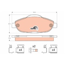 Satz Bremsbeläge Bremsklötze vorne für Peugeot 3008 0U 1 308 4A CC 4B | 24089