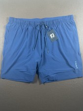 Footjoy FJ Workout Shorts Mens XXL Navy Blue Stretch Zip Pocket 8" Training NWT