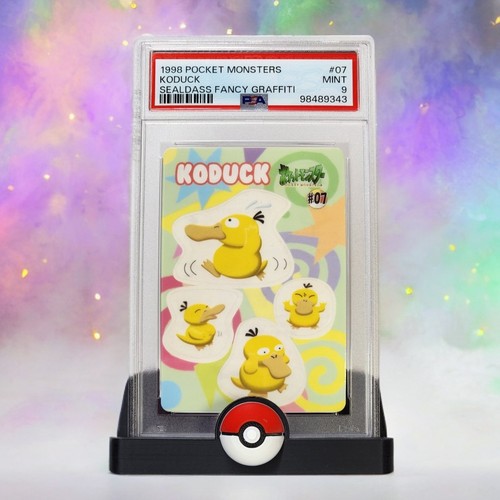Koduck (Psyduck) 1998 Sealdass Fancy Graffiti #07 Pocket Monsters Pokemon PSA 9✨ - Picture 1 of 5