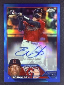 2023 Topps Chrome Bo Naylor Blue Refractor #/150 SP RC Rookie Guardians Auto