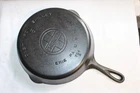 Vintage GRISWOLD No. 8 Cast Iron Skillet Smooth Bottom w/Large Block Logo 704B