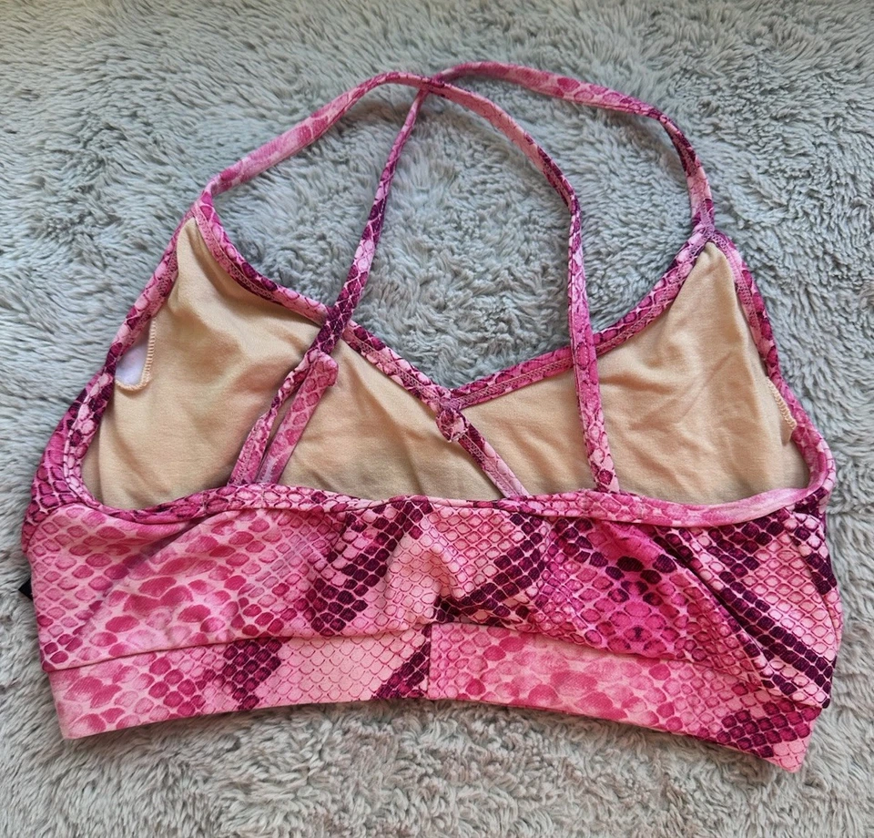 LiCi Fit Python Snake Pink Convertible Sports Bra Gym Training Yoga Medium - Image 3 of 4