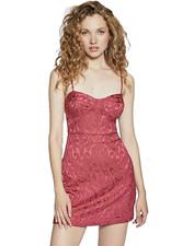 Free People Slip Dress WMs 4 Jacquard Karla Mini Blossom Pink Coquette
