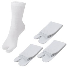 3 Pairs Japan Tabi Socks Split 2 Toe Sandals Ninja Slipper Japanese Kimono White