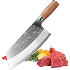 Cleaver Chef Knife 7.8" Asian Kitchen Knife Chef's Knife for Slicing Chopping