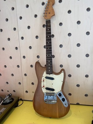 1966 Fender Mustang Electric Guitar Refinished Natural Original W/OHSC