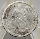 1890 U.S. Seated Liberty Dime 10 Cents 90% Silver Type Coin