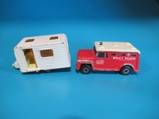 Vintage Matchbox Wells Fargo Armored Truck #69 & Matchbox Caravan Camper No. 31