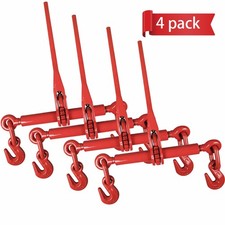 4 pack 5/16"-3/8" Chain Load Binder Ratchet 6600lbs WLL Chain Hook Tie Down
