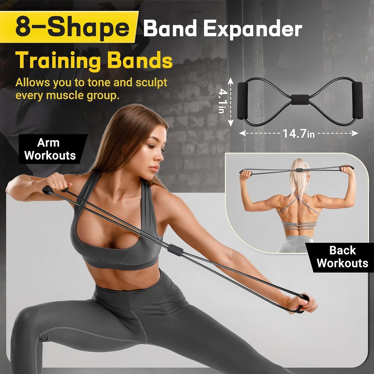 AllvodesBands 10lb - 150lb Resistance Bands Set, Door Anchor Handle - Multicolor