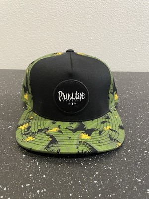 Primitive Apparel Black Floral Leather Strap Back Adjustable Hat