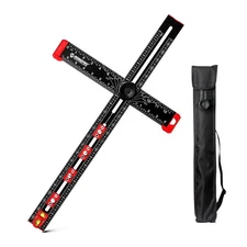 4 in 1 Adjustable T-Square Measuring Tools, 24in Aluminum Drilling Positionin...