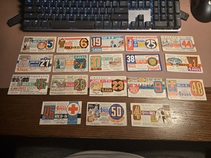 18x Milwaukee Transport Bus Pass Ticket Lot 1940, 1941, 1942 WWII Homefront