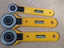 OLFA Rotary Cutter Set of 3 Fabric Quilting Cutting Tools Japan 5.5" and 6.5"