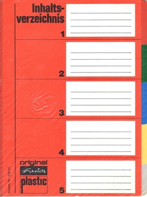 Konvolut 7 Satz Herlitz Kunststoff Color Register 5-teilig farbig A5  blanko