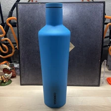 Corkcicle Canteen 25oz Blue Insulated wine Water Bottle Hot/Cold 25hr