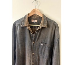 Vintage 80s Acid Wash Guess by Georges Marciano Buttond-down Shirt Men's XL