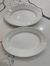 2 Vintage K.T.& k Oval China Platter Plate # 124  11 1/4” X 8 1/8”