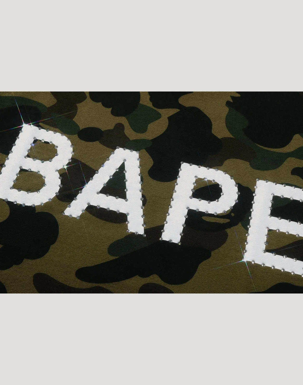 BAPE 1ST CAMO RHINESTONE TEE MENS Style 1L80-109-009_M Size M Tee New image 3
