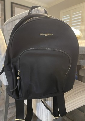 Karl Lagerfeld Paris Signature Black Nylon Backpack