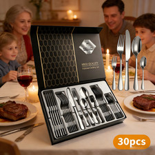 30pcs Stainless Steel Dinner Forks Cutlery Dining Table Kitchen Set Pastry Cake