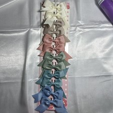 12 Hair Bow Clips Grosgrain Ribbon Baby Toddler Girl Hair Barrette Set 6 Pares