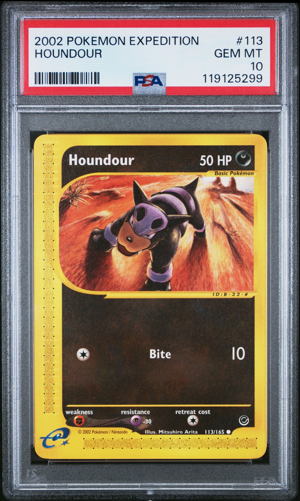 2002 POKEMON EXPEDITION #113 HOUNDOUR PSA 10