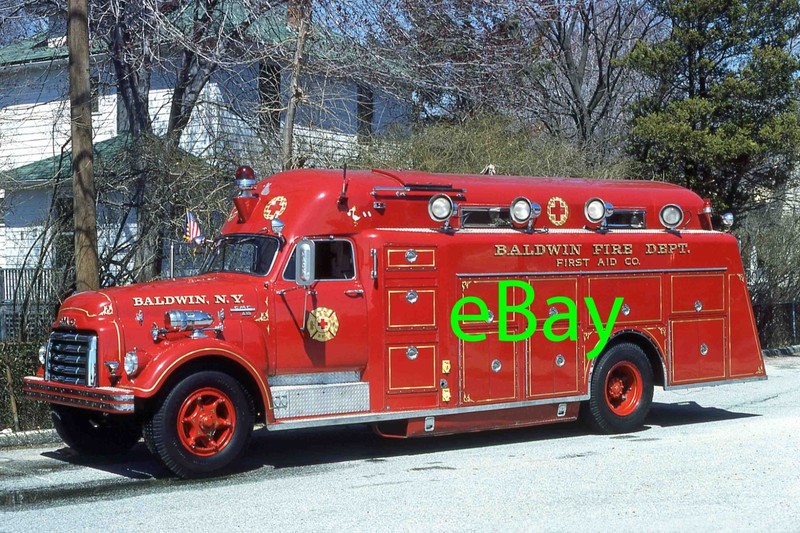 Fire Engine Photo Baldwin Rare GMC Approved Rescue Truck Apparatus Madderom