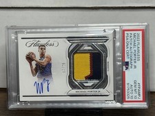 2022 Panini Flawless Michael Porter Jr. /25 Patch On Card Auto #FPA-MPJ PSA 10