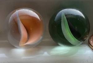 2 Antique/Vintage Collectible Catseye Marbles