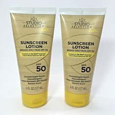 Studio Selection SPF 50 Sunscreen Lotion Banana (2 Pack) 6 Fl Oz Exp 12/2026 1.46 per gallon