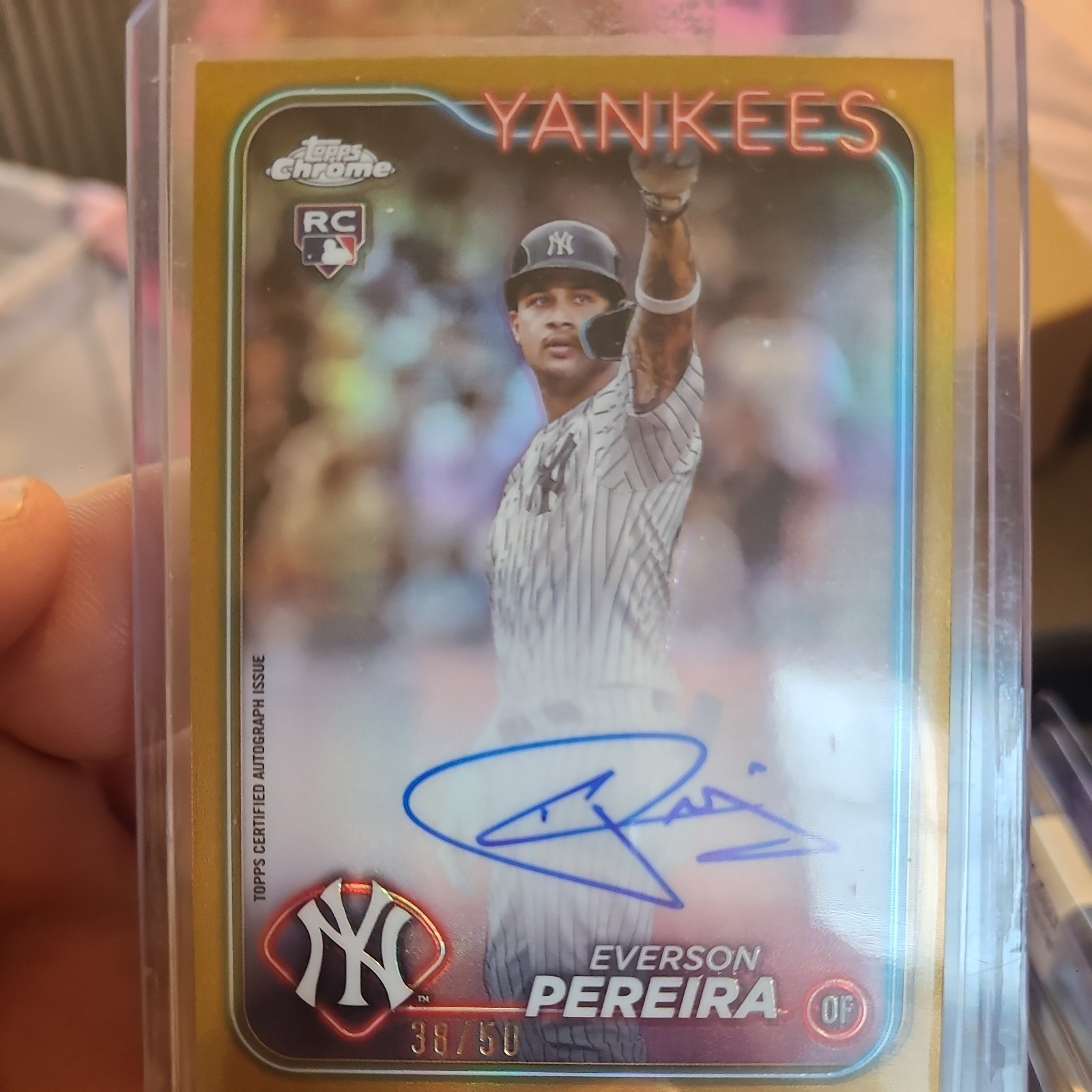 2024 Topps Chrome Everson Pereira Gold Refractor Rookie Auto /50 RA-EP