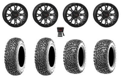 System 3 ST-6 12'' Wheels Dark Tint 27'' Workzone Tires Honda Rincon Rancher