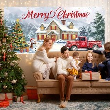 7x16FT Christmas Garage Door Banner Holiday Cover Merry Christmas Designs
