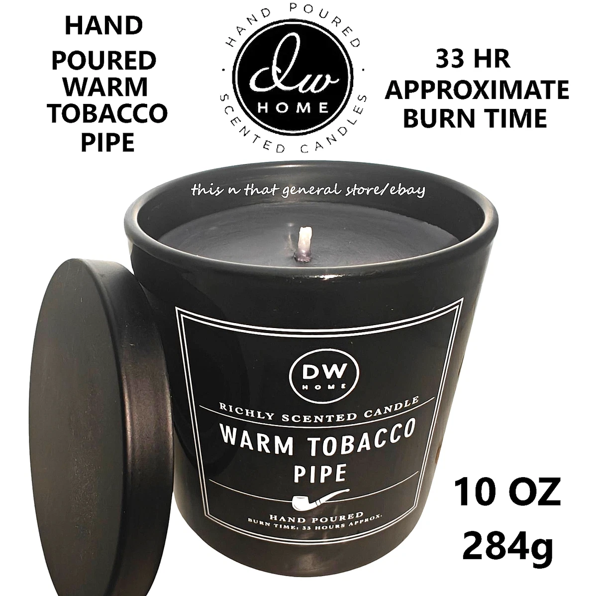 tobacco noir dw home Amazon.com: Handsome 'TOBACCO NOIR" Scented Candle in Large Black Jar with Silver Lid, 18oz, 2-Wick : & Kitchen SpiceMiddle Notes DW Home Warm Tobacco Pipe