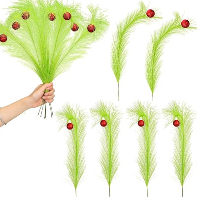 Johiux 6 Stück Christbaumschmuck Topper, Rot Grün L 