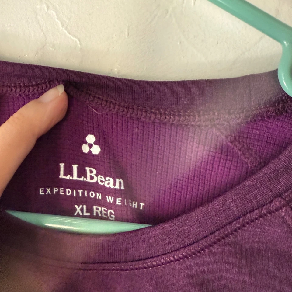 Top LL Bean Expedition Peso Manga Larga Cuello Redondo XL Mujer Púrpura Ropa Activa Foto 4 de 4