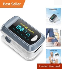 Lightweight Oxygen Saturation Monitor with OLED Display and Lanyard Included