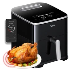 8QT Sync Air Fryer with Built-in Wireless Meat Thermometer, 9-in-1 Smart Airf...