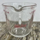 Vintage Fire-King Anchor Hocking Glass Measuring Cup 8 oz 1 Cup #496 Red Letters