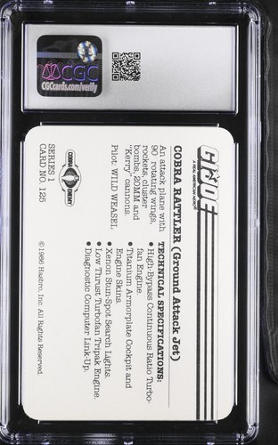 Hasbro GI Joe Rattler Plame 1986 #125 CGC 4 en muy buen estado/ex G.I. Tarjetas de acción de Joe - Imagen 2 de 2