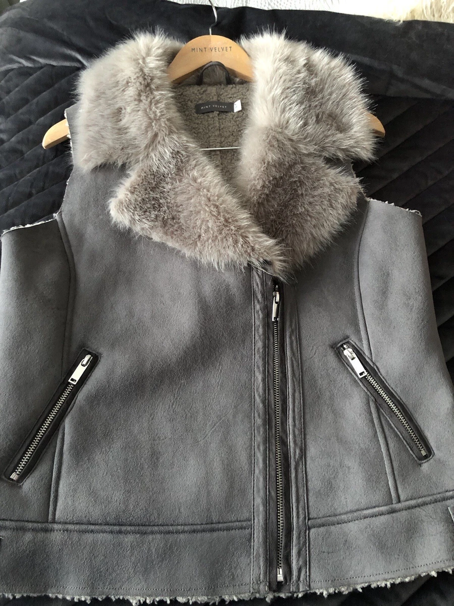 Mint velvet shop faux fur gilet