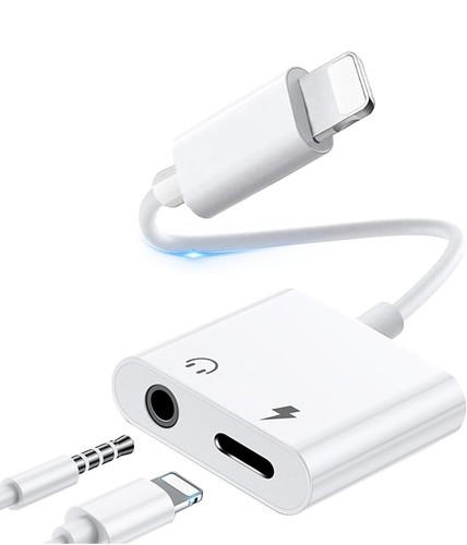 2in1 Adapter Splitter Audio Earphone AUX Charger for iPhone 7 8 X XR 11 12 13 14