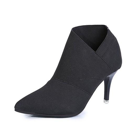 Botas de tobillo de encaje para mujer Stiletto zapatos de tacón fiesta trabajo oficina - Imagen 13 de 28