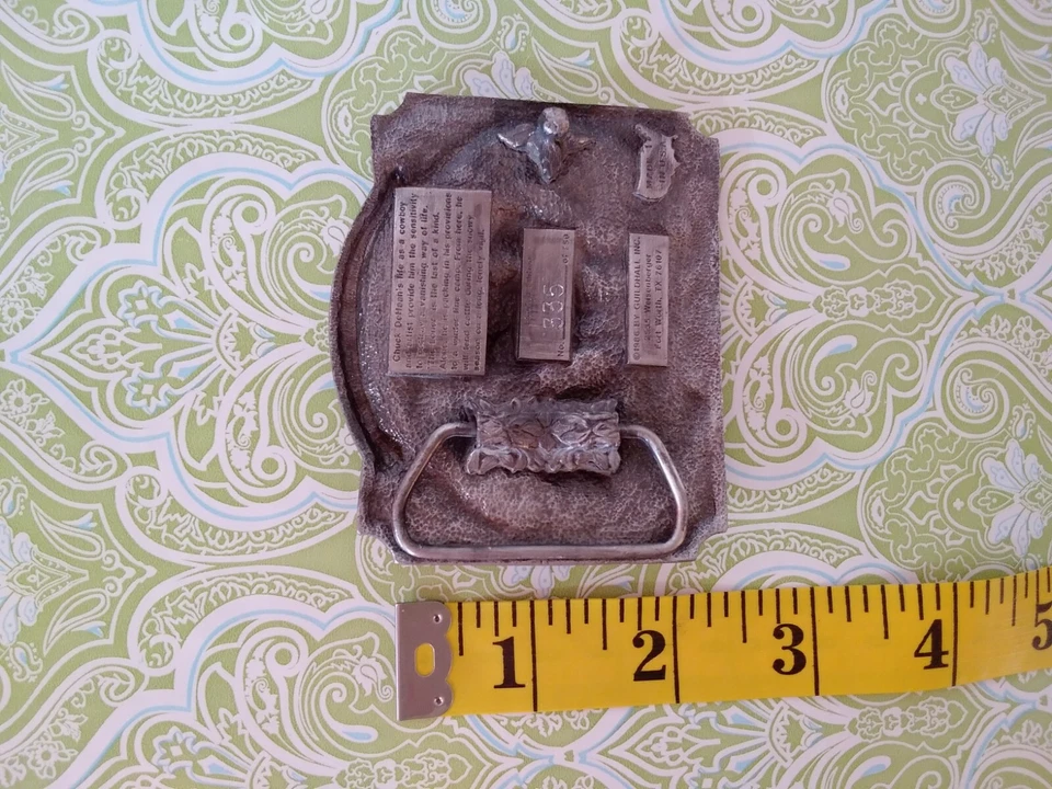 Hebilla de cinturón vaquero artista Chuck Dehaan The Loner #335 de 750 vintage 1986 Foto 3 de 4