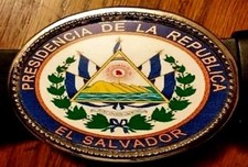EL SALVADORE  Epoxy Belt Buckle - NEW