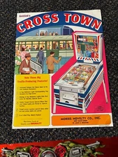 1966 GOTTLIEB FACTORY ORIGINAL  CROSS TOWN PINBALL PROMO FLYER