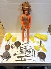 Marx 1973 Chief Geronimo Rare Orange Action Figure + Accessories